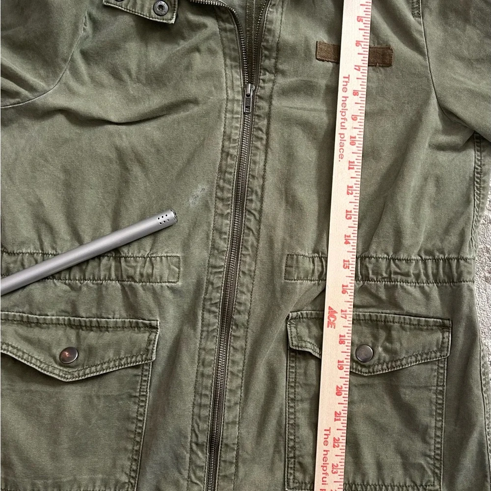 BP Army Utility Jacket Full Zip Long Sleeve Pockets  Cotton Olive Green Size M - Picture 9 of 10